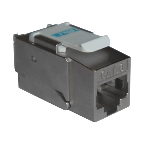 RJ45 Keystone module, category 6, STP, 90 degrees, white